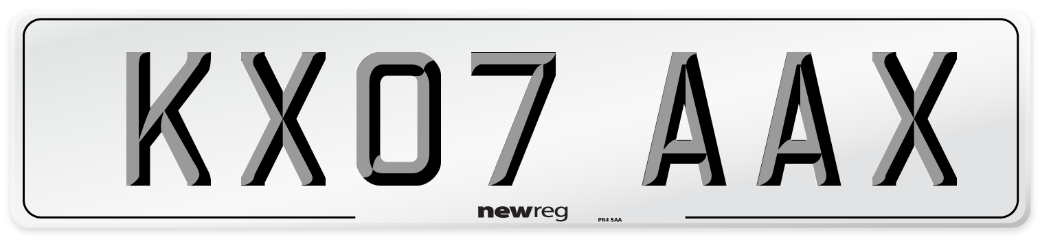 KX07 AAX Number Plate from New Reg